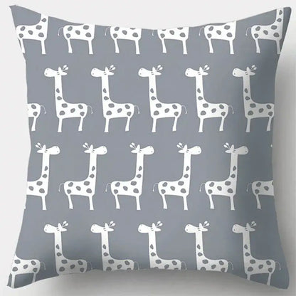 Grey geometry patterned pillow case for living room decor