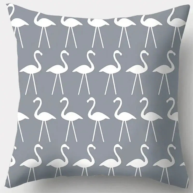 Grey geometry patterned pillow case for living room decor