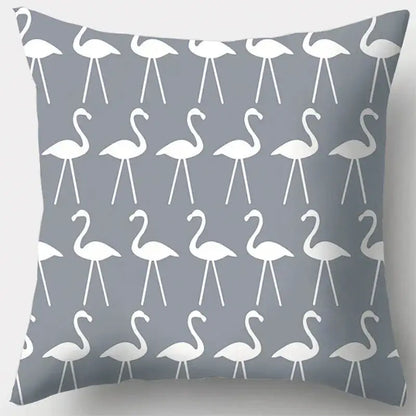 Grey geometry patterned pillow case for living room decor
