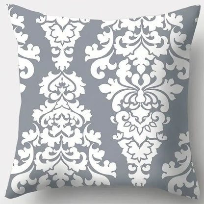 Grey geometry patterned pillow case for living room decor