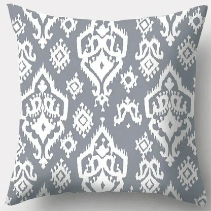 Grey geometry patterned pillow case for living room decor