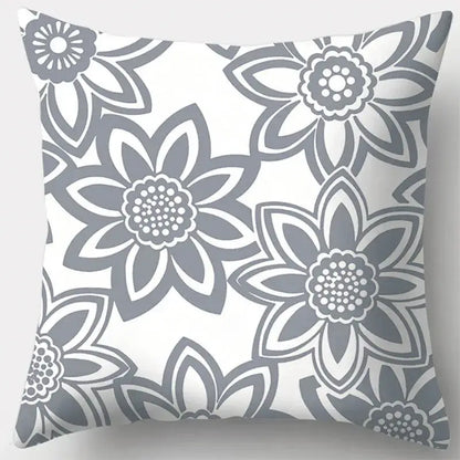 Grey geometry patterned pillow case for living room decor