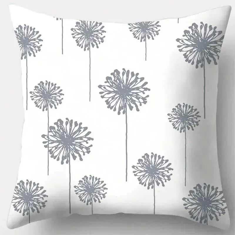 Grey geometry patterned pillow case for living room decor