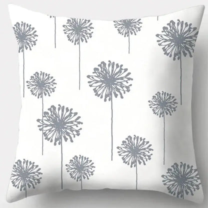 Grey geometry patterned pillow case for living room decor