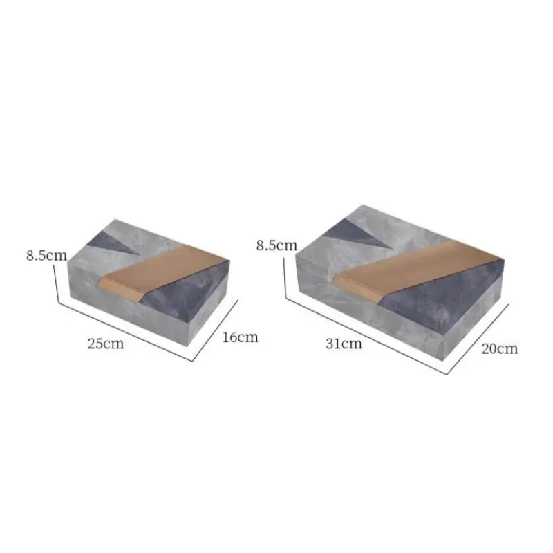 Grey marble pattern leather jewelry container bedroom desktop organizer