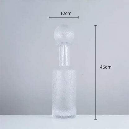Grey round glass vase set with hammer lid stoppers living room