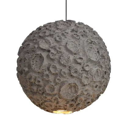 Grey wabi sabi chandelier moon textured pendant light for living room