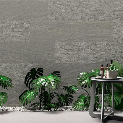 Gris Claro Struttura Cesello Subway Slate Look Porcelain Tiles 4x12