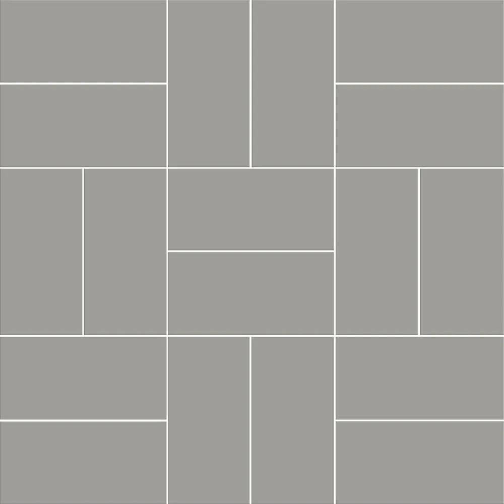 Gris Fonce Matte Crosshatch Ceramic Mosaics 12x12