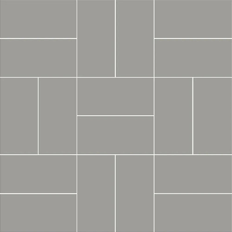 Gris Fonce Matte Crosshatch Ceramic Mosaics 12x12
