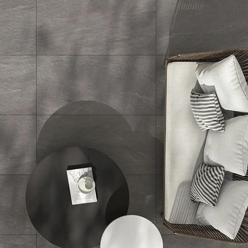 Gris Oscuro Natural Slate Look Porcelain Tiles 12x24