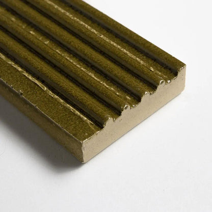 Grove Leather Fluted Glazed Terracotta Tiles 2 1/4x7 9/16
