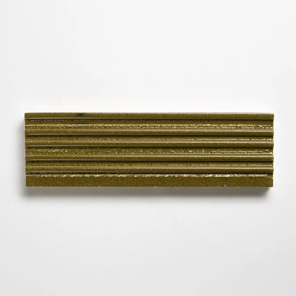 Grove Leather Fluted Glazed Terracotta Tiles 2 1/4x7 9/16