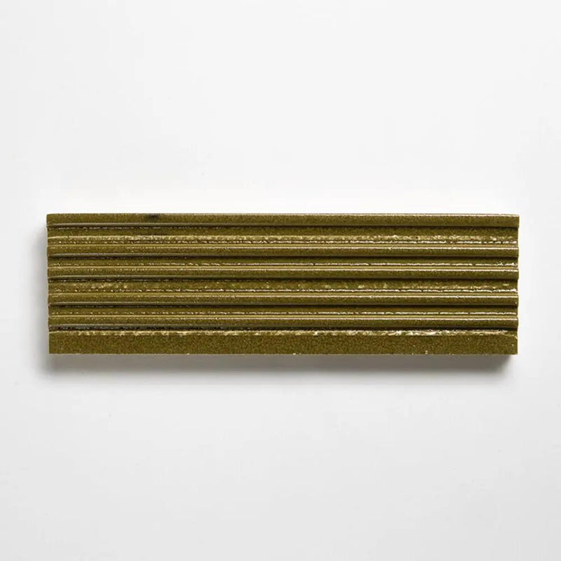 Grove Leather Fluted Glazed Terracotta Tiles 2 1/4x7 9/16
