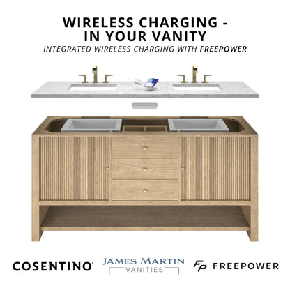 James Martin Breckenridge 60" Double Bathroom Vanity, Light Natural Oak