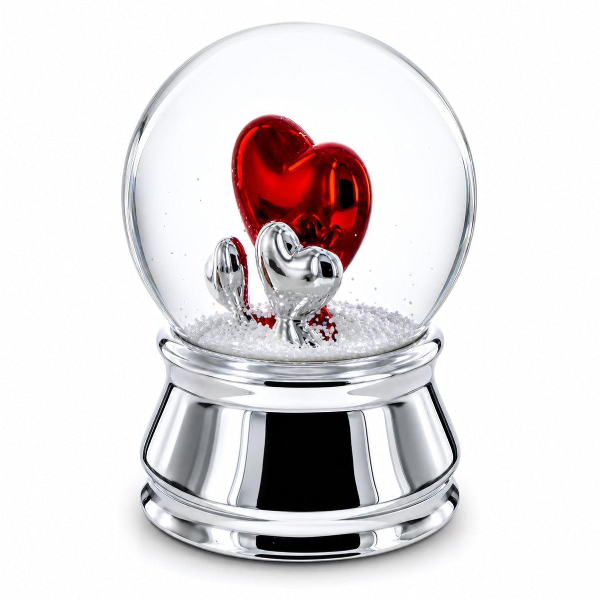 Romantic Red Heart in Love Glass Musical Water Snow Globe