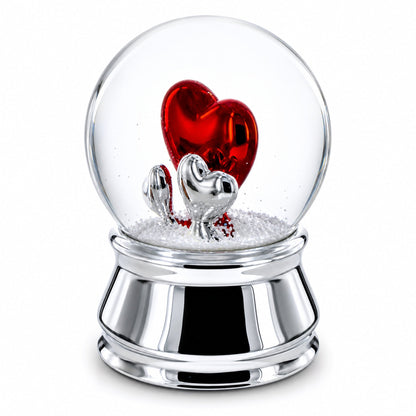 Romantic Red Heart in Love Glass Musical Water Snow Globe
