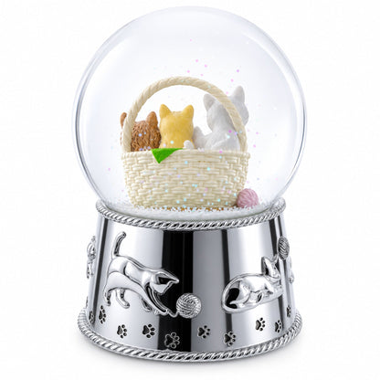 Kittens in a Basket Glass Water Snow Globe