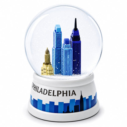 Philadelphia Skyline Glass Water Snow Globe