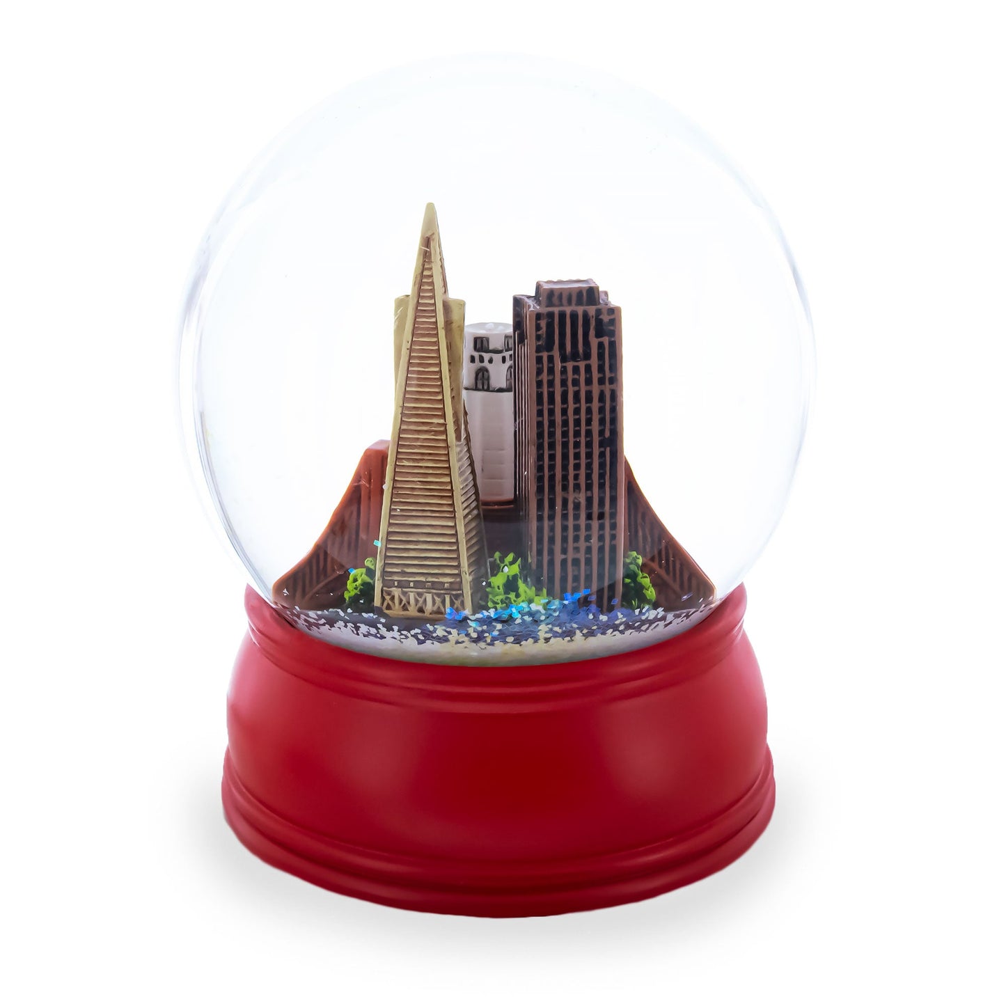 San Francisco Skyline with Iconic Landmarks Glass Water Snow Globe