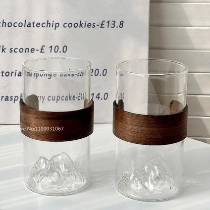 Guanshan hanging ear coffee cup with wood band for kitchen drinkware