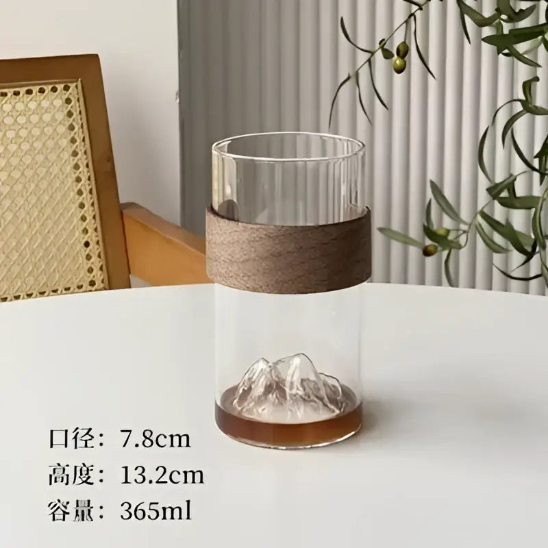 Guanshan hanging ear coffee cup with wood band for kitchen drinkware