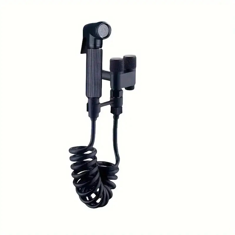Gunmetal gray copper bidet parts set for bathroom dual nozzle control