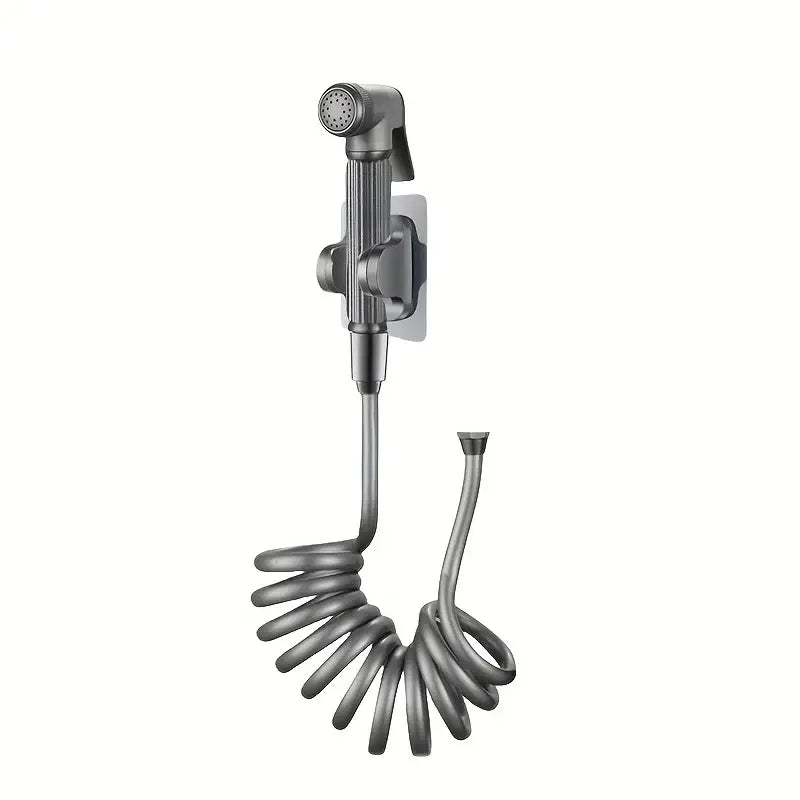 Gunmetal gray copper bidet parts set for bathroom dual nozzle control
