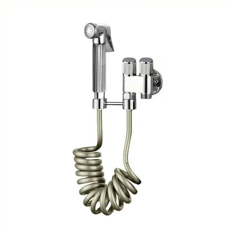 Gunmetal gray copper bidet parts set for bathroom dual nozzle control