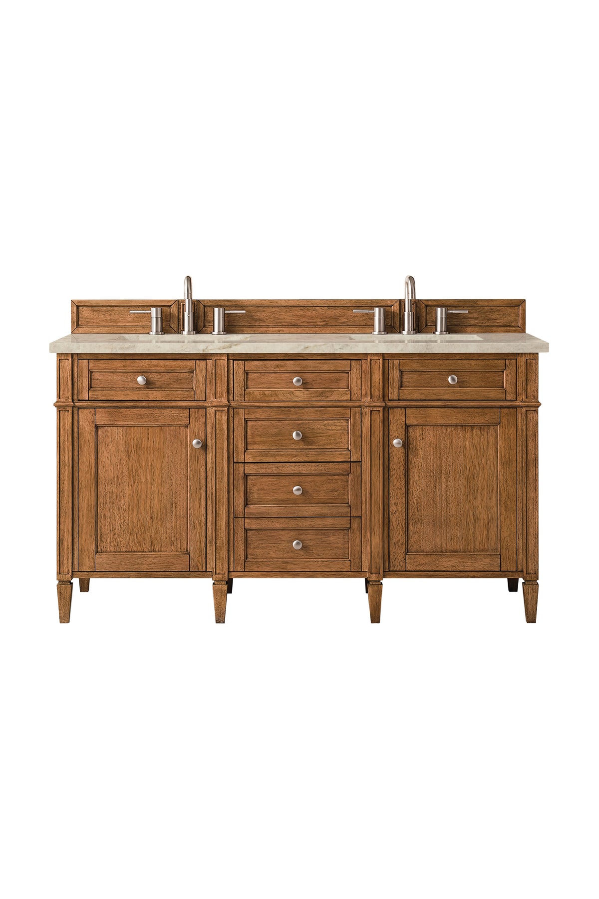 James Martin Brittany 60" Double Bathroom Vanity, Saddle Brown