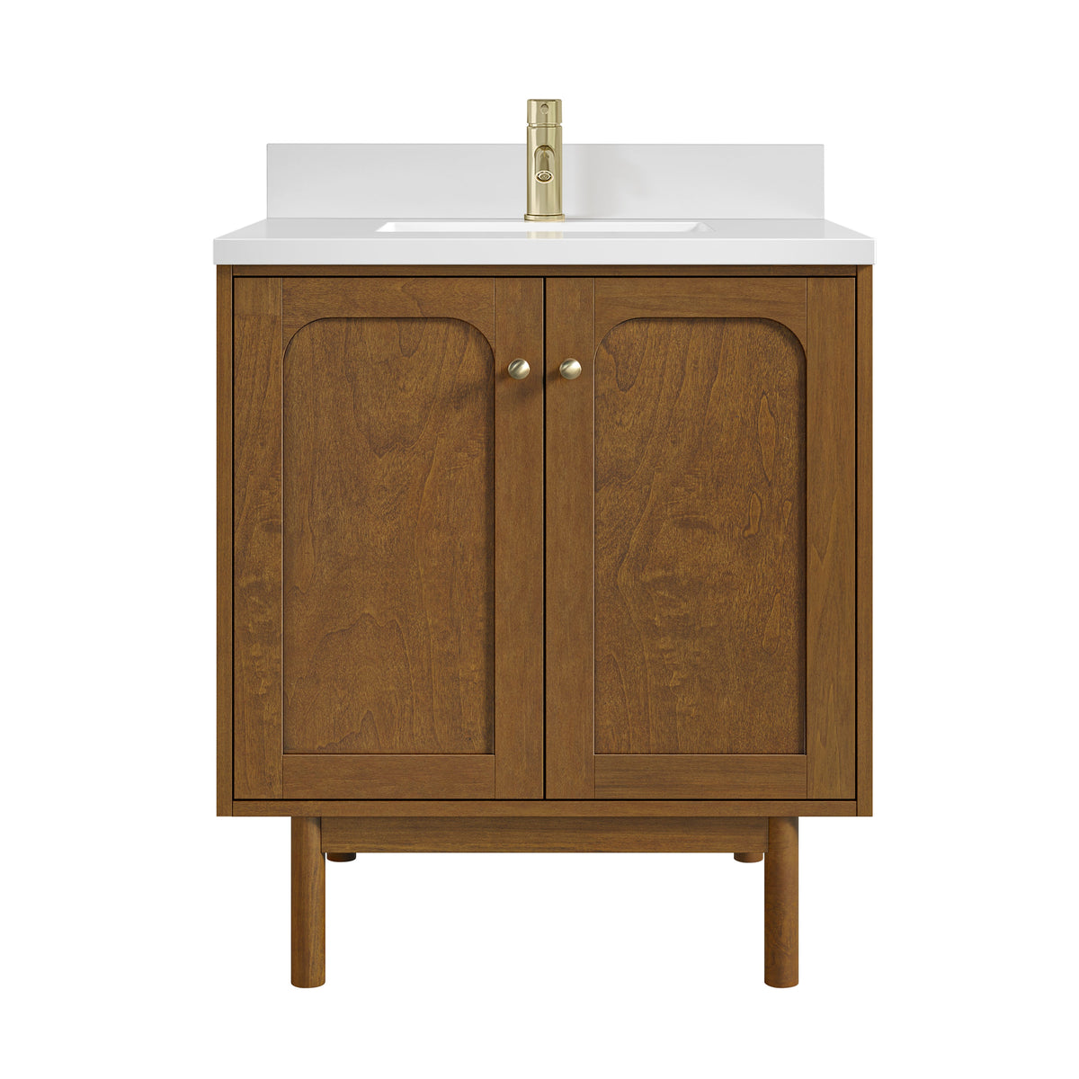 James Martin Laurent 30" Dual Mount Single Bathroom Vanity, Honey Oak