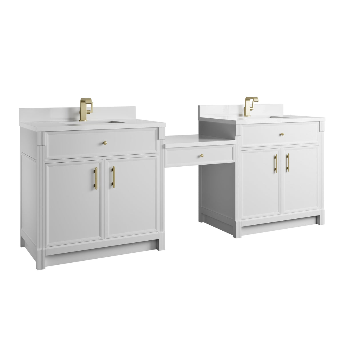 James Martin Bellshire 96" Single Bathroom Vanity, Bright White