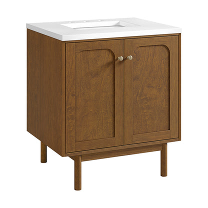 James Martin Laurent 30" Dual Mount Single Bathroom Vanity, Honey Oak
