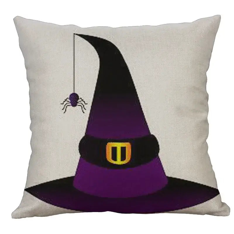 Halloween pumpkin ghost bat linen pillow cover living room decor