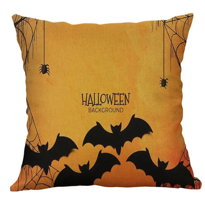 Halloween pumpkin ghost bat linen pillow cover living room decor