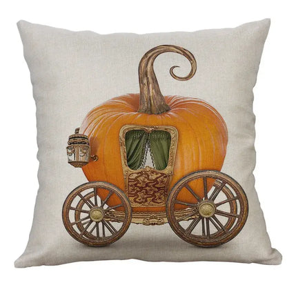 Halloween pumpkin ghost bat linen pillow cover living room decor