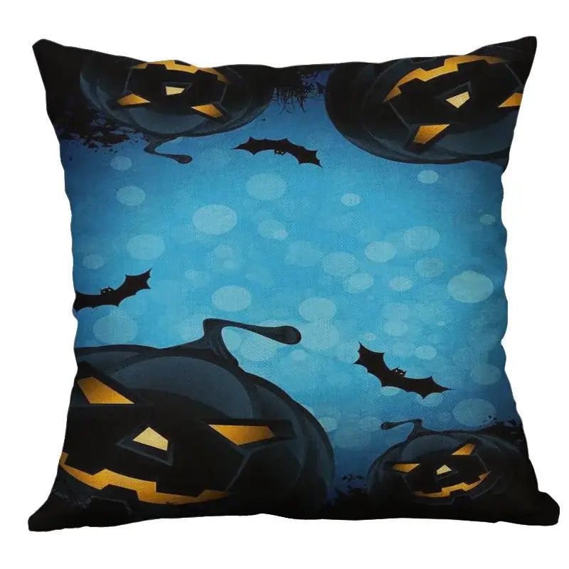 Halloween pumpkin ghost bat linen pillow cover living room decor