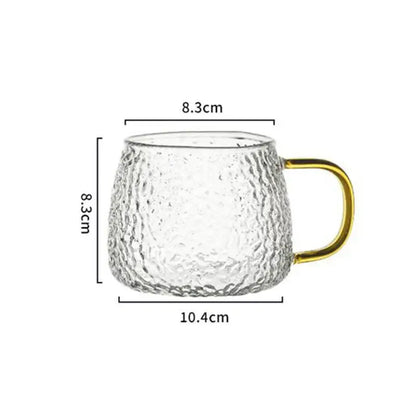 Hammer pattern glass mug with colorful handle – kitchen glassware