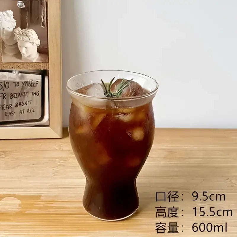 Hammered clear glass cafe coffee cup kitchen tumbler