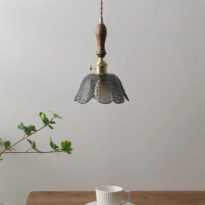 Hammered gray glass led pendant lamps for living room lighting