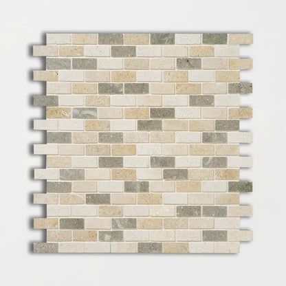 Hanalei Honed 5/8x1 1/2 Limestone Mosaics 12x12