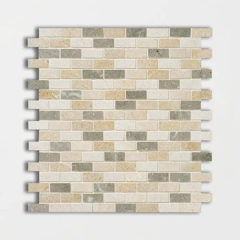 Hanalei Honed 5/8x1 1/2 Limestone Mosaics 12x12