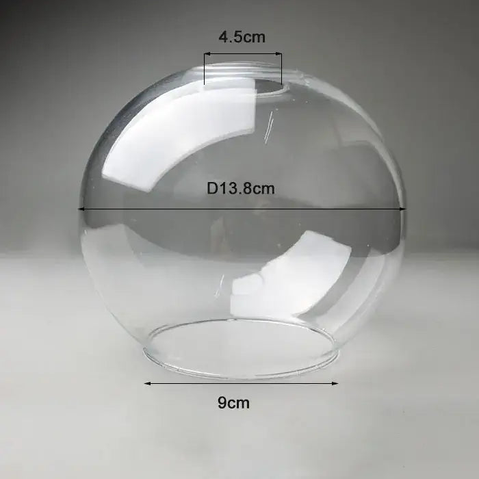 Hand blown clear glass globe lampshade for living room lighting