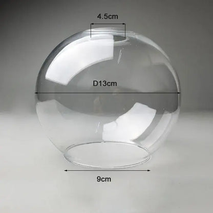 Hand blown clear glass globe lampshade for living room lighting