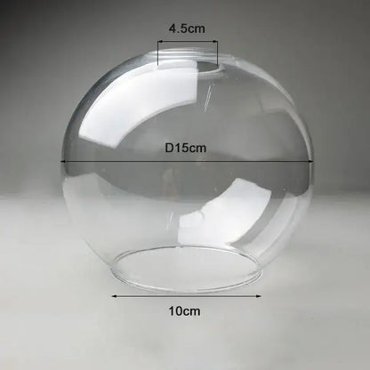 Hand blown clear glass globe lampshade for living room lighting