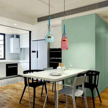 Hand-blown colorful candy glass chandelier pendant light dining room
