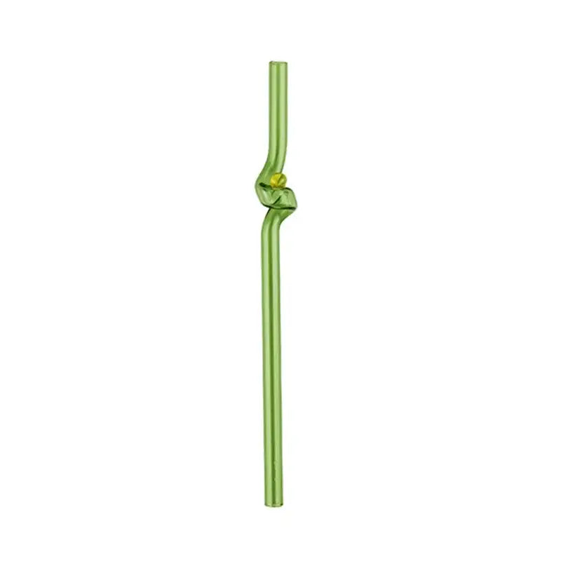Hand blown colorful twisted glass straws kitchen drinkware set
