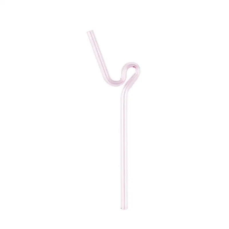 Hand blown colorful twisted glass straws kitchen drinkware set
