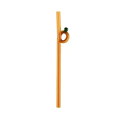 Hand blown colorful twisted glass straws kitchen drinkware set