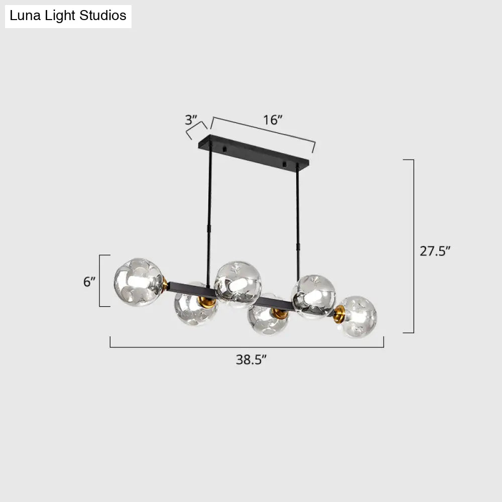 DecorBites™ Hand-Blown Glass Island Pendant Lamp for Restaurant - Modern Dimple Design